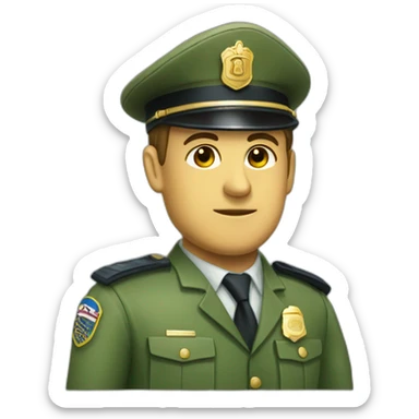 green olive suite policeman sticker