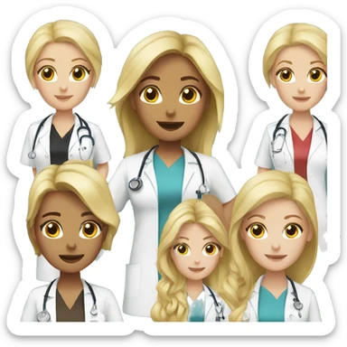 2 blonde doctor girls sticker