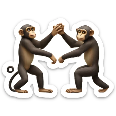 Two monkeys high fiving sticker
