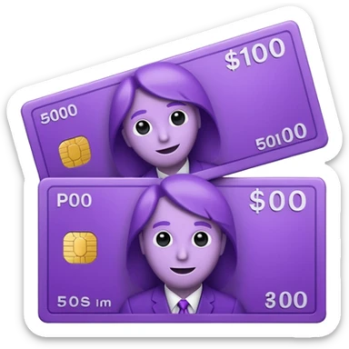 billetes en 3d morados animados sin informacion en los billetes en png sticker