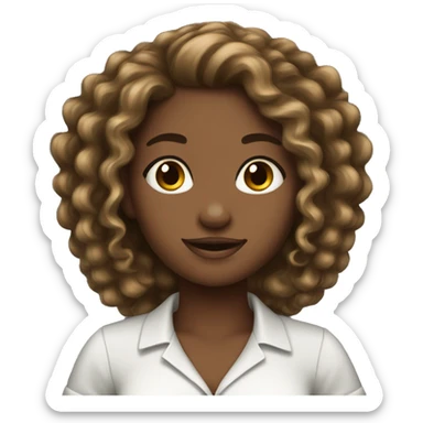call center girl BLACK GIRL CURLY PNYTAIL sticker