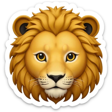 lion face emoji dot eyes, solid black , no iris sticker