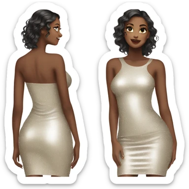 sparkly long bodycon dress sticker