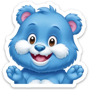 Beastly from Care Bears laughing  sticker