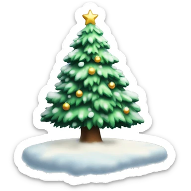 Snowy Christmas tree sticker