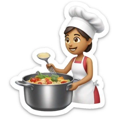 person cooking a meal sticker