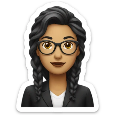 Mujer árabe mayor con gafas y con el pelo largo negro sticker