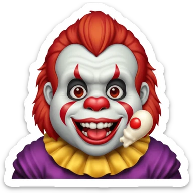 gorilla eating a clown  sticker