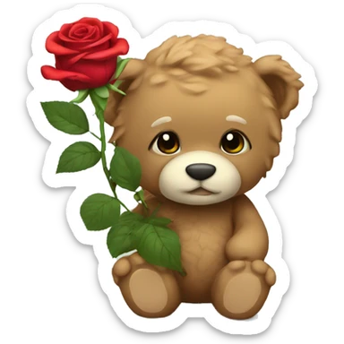 Roses with teddy sticker