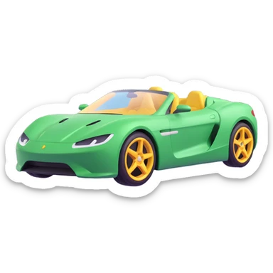 luxury sports car emoji, high detail, smooth edges sticker