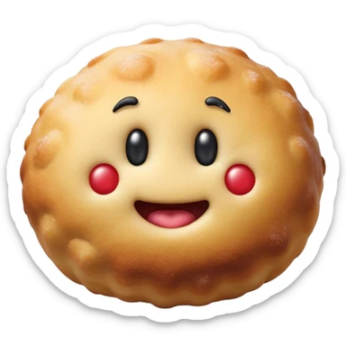 Cinematic Realistic Bu√±uelo Dessert Emoji, showcasing a fluffy, deep-fried dough ball dusted with sugar rendered with lifelike textures and warm, festive lighting. sticker