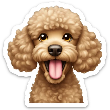 Light brown poodle blowing a kiss sticker