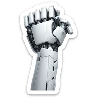 White mechanical cyborg arm and bicep sticker