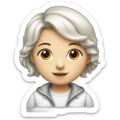 cute female architect milk bear sticker