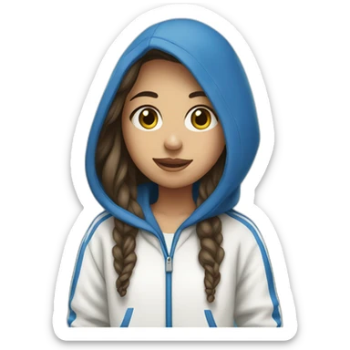 Israeli girl in blue and white hoodie sticker