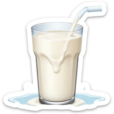 glass of milk spill on floor sticker
