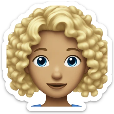 Girl with blonde curly hair and blue eyes sticker