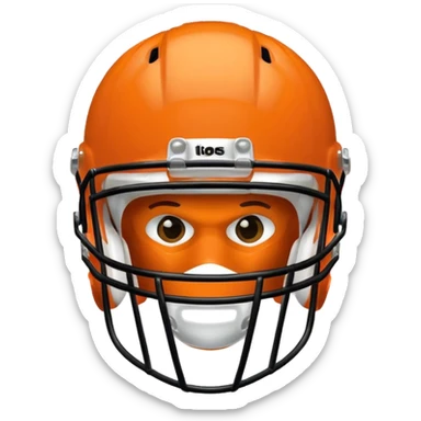 College football player helmet in  orange color  sticker