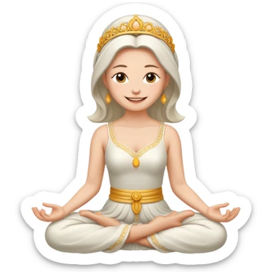 emoji de noiva sorrindo serenamente enquanto medita sticker