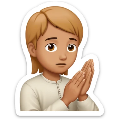 pleading with prayer hands sticker