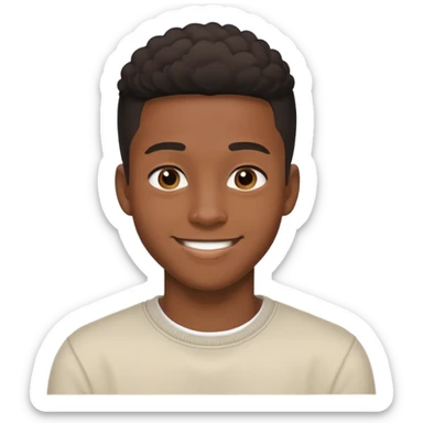 19-year-old Black male with a friendly smile, casual style sticker