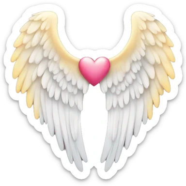 angel wings with heart sticker