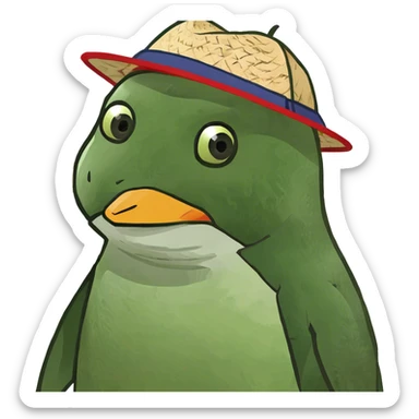 Japanese art penguin sticker