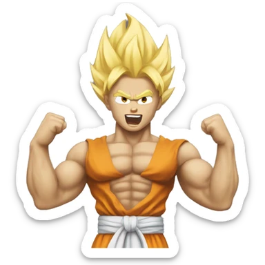 Blonde super saiyan pose sticker