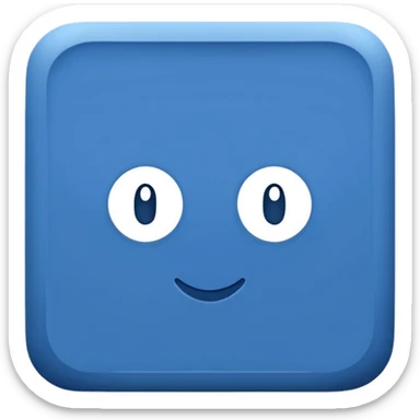 Blauw vierkant met wit vinkje in sticker