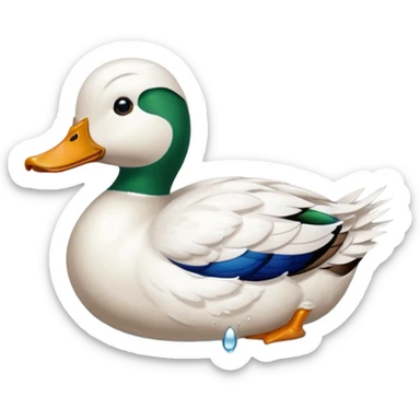 duck swimming sticker