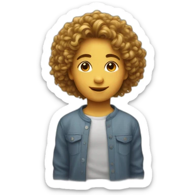 Enfant cheveux bouclés sticker