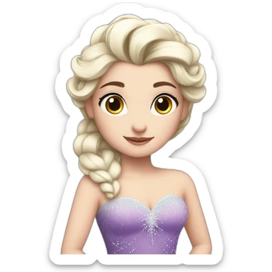 elsa in a purple dress sticker