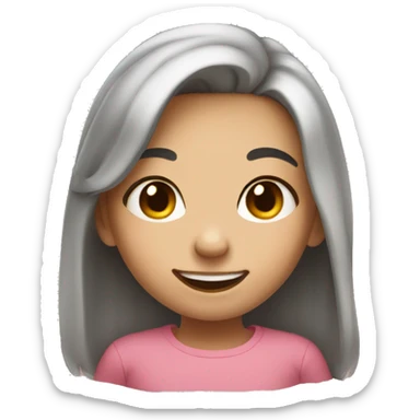 Cute girl smiling and blushing  sticker