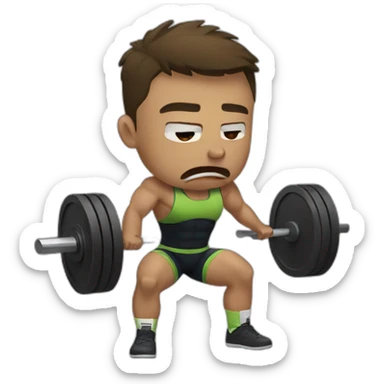powerlifter crying sticker