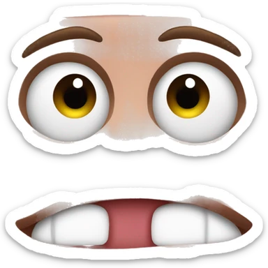 Sad eyes while blushing and covering mouth sticker