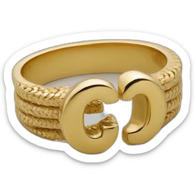 anillo cubano en forma de número 55 Oro18k italiano sticker