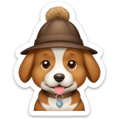 Dog wearing hat sticker