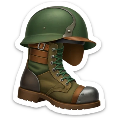 Military boots helmet criss sticker