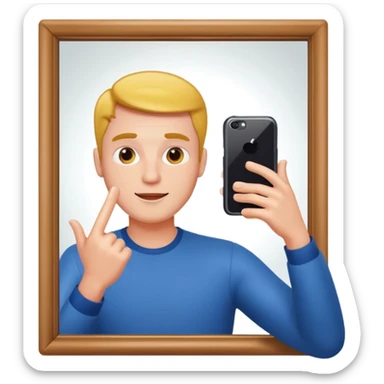 a man snapping a selfie in a mirror sticker