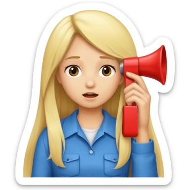 blonde cartoon girl long hair calling timeout sticker