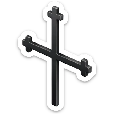 cross bar emoji iphone black sticker