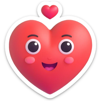 a heart melting with a dreamy face, in love, cartoon style sticker