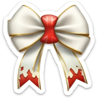 Elegant Christmas bow with Ornament and snowflakes sticker