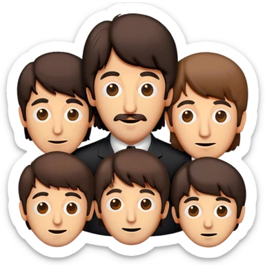 Cinematic Realistic The Beatles Pop Culture Emoji, showcasing an iconic, vibrant portrayal of the legendary band rendered with rich textures and nostalgic lighting that exude musical legacy. sticker