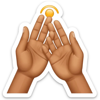 both hands grabbing sticker