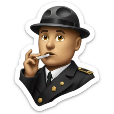 mussolini smoking sticker