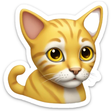 La cara de un gatito amarillo llorando trite sticker