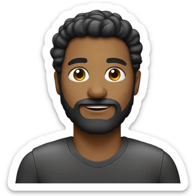 contorno rosto homem óculos massa pretos com barba preta cabelo preto sticker