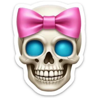 Skull with a pink bow sticker