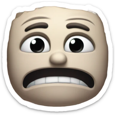 Frustrated face banging against brick wall sticker